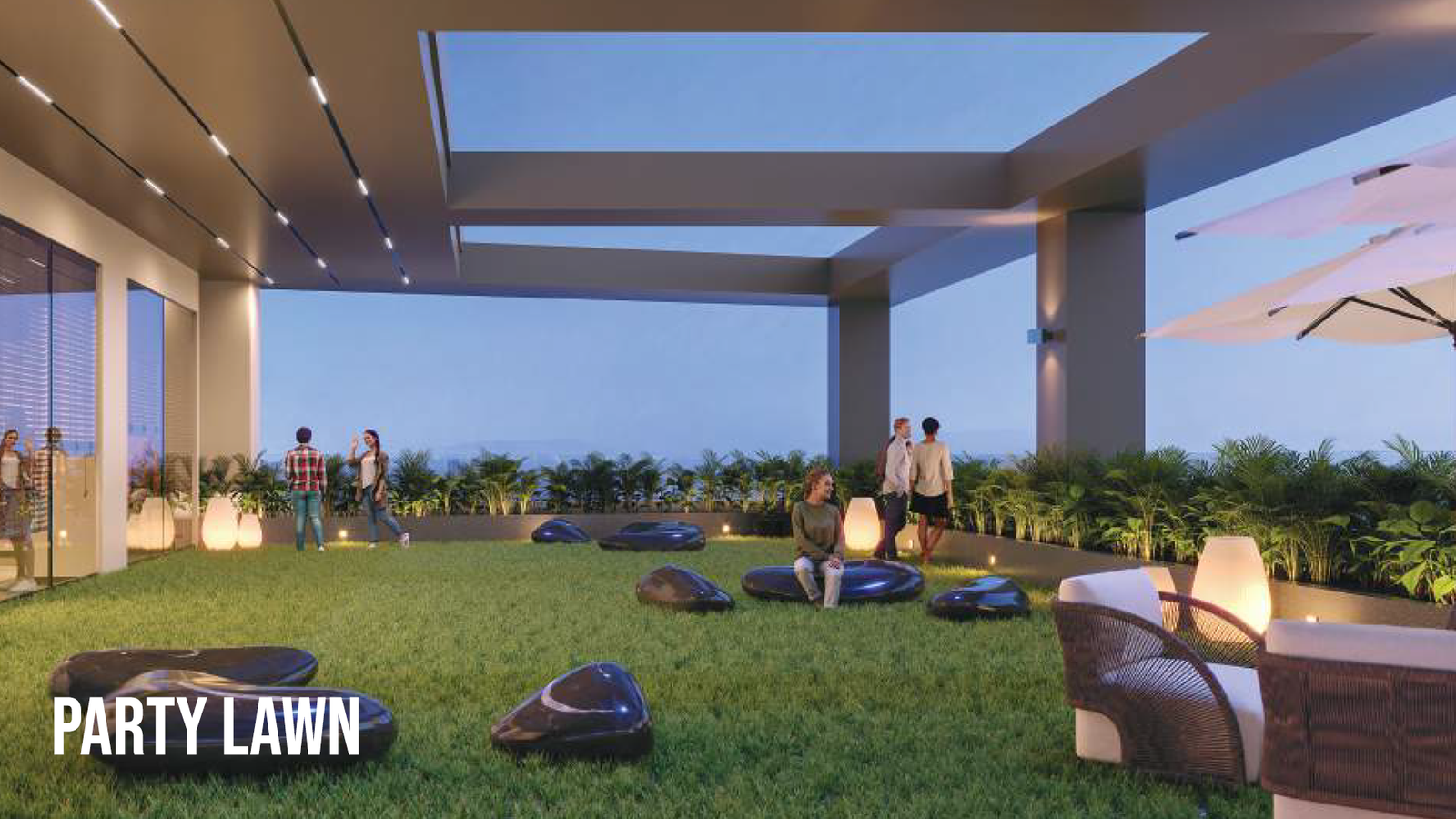 party lawn in Power Residences Koregaon Park outdoor amenities Pune