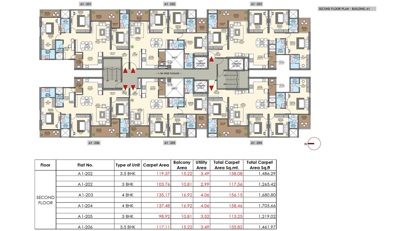 Ganga Avanta first floor plan 3 3.5 and 4 BHK layout Mundhwa Pune
