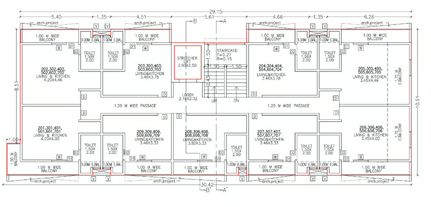 studio apartments in Magarpatta typical floor plan Brooks Waterfront