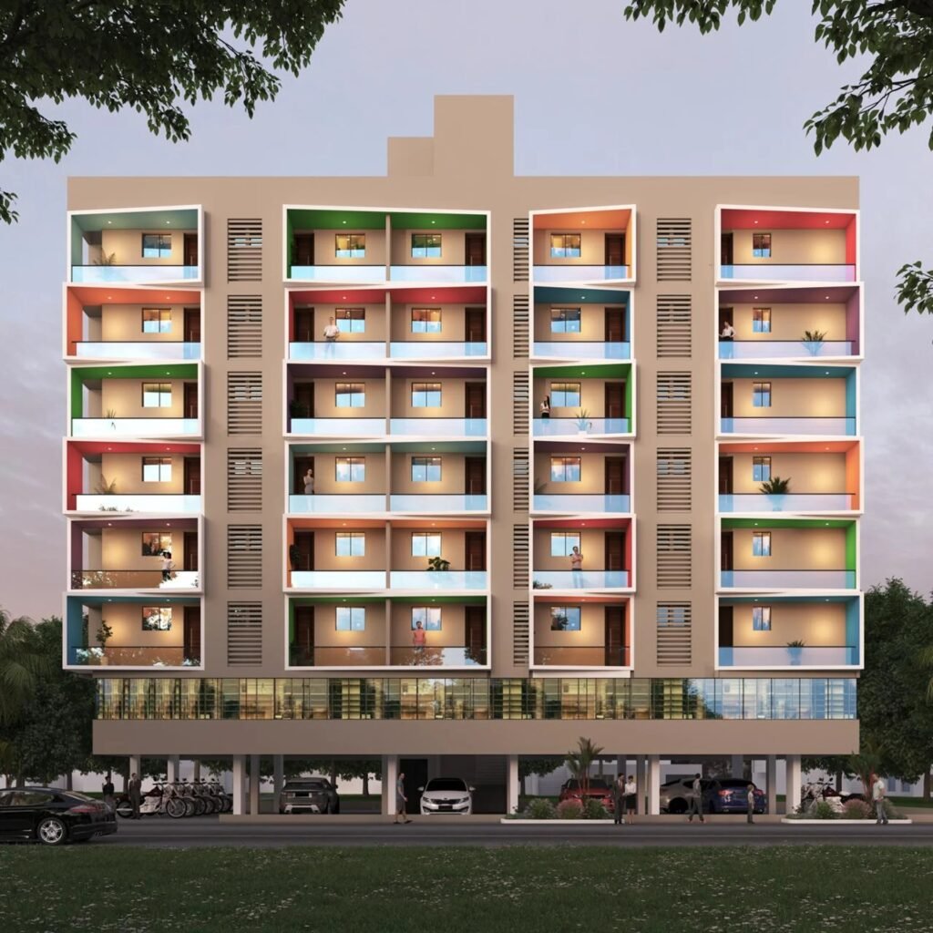 studio apartments in Magarpatta Brooks Waterfront exterior view